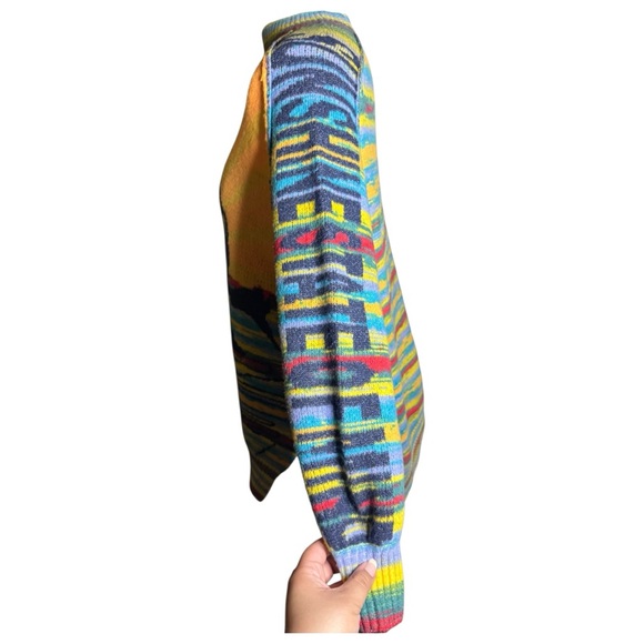 BDG Multicolor Maura Rainbow Knit Sunshine Colorful Oversized Spring Sweater - Picture 9 of 15